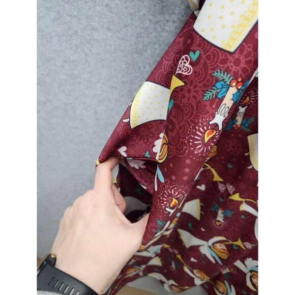 Anthony Richards Red Christmas Angel Print Dress 2X Short Sleeve Pullover 100% P - Picture 2 of 5